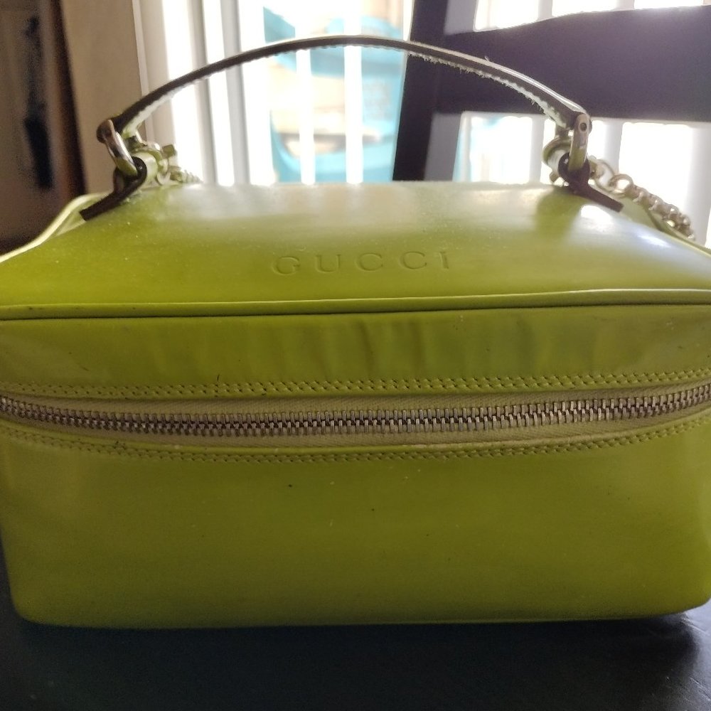 Super Cute Vintage Gucci Makeup Toiletry Vanity Bag Rare Green